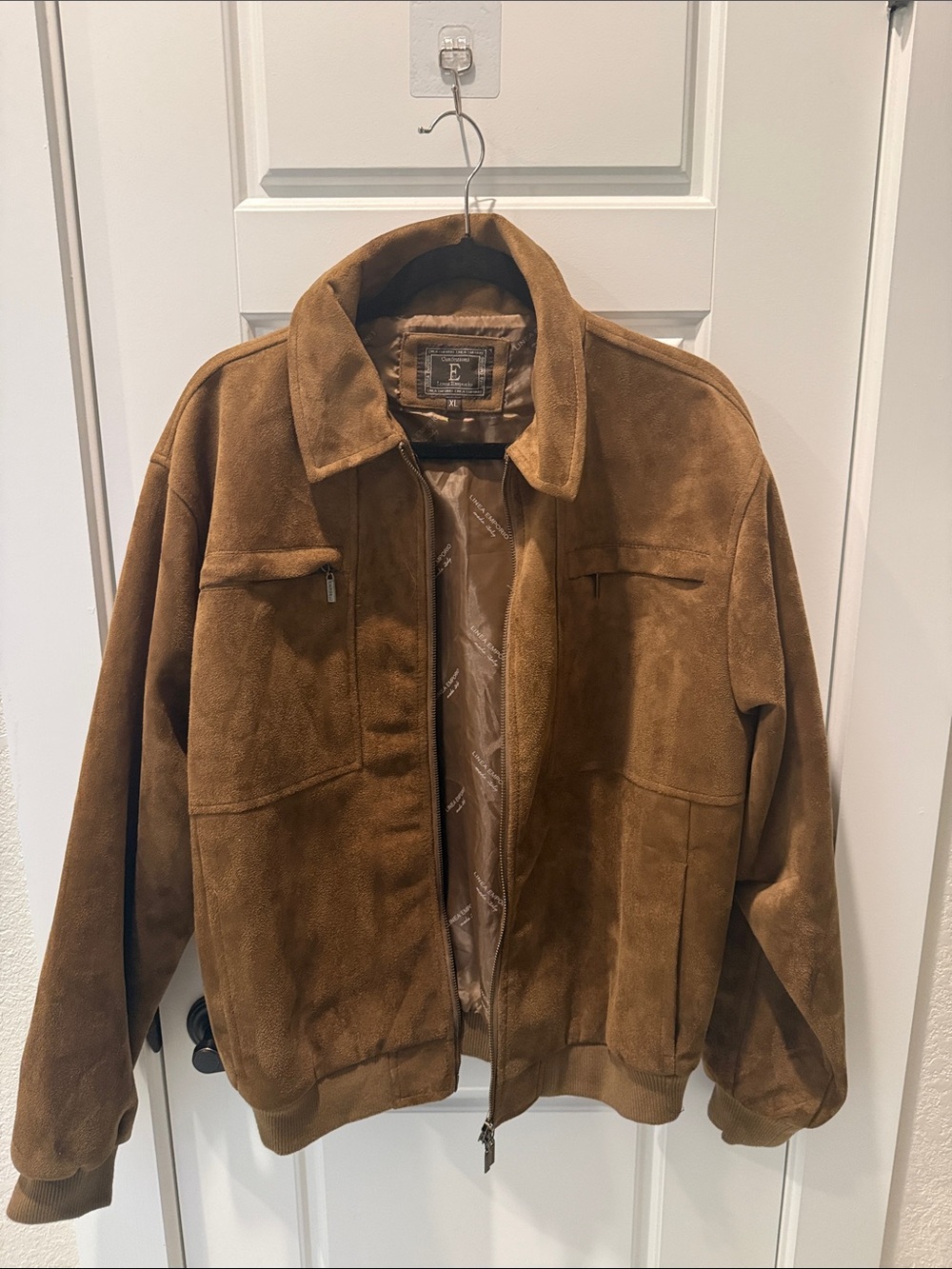 Eddie Bauer Brown Suede Zip-Front Jacket